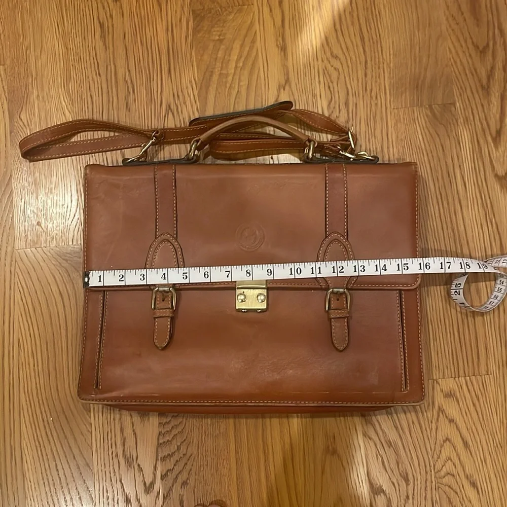 Classic Brown Leather Jack George’s Men's Briefcase (OL)